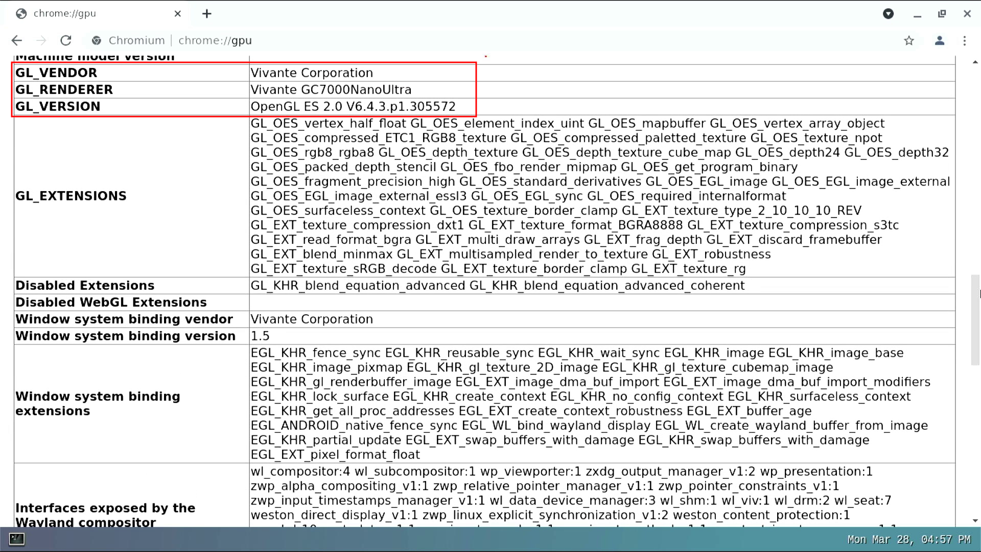 Chromium - Machine Model Version