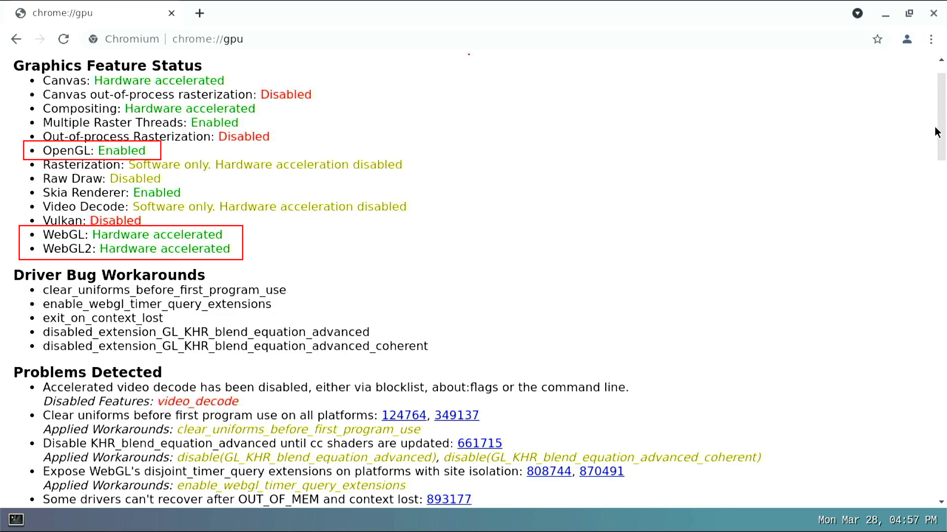 Chromium - Graphics Feature Status